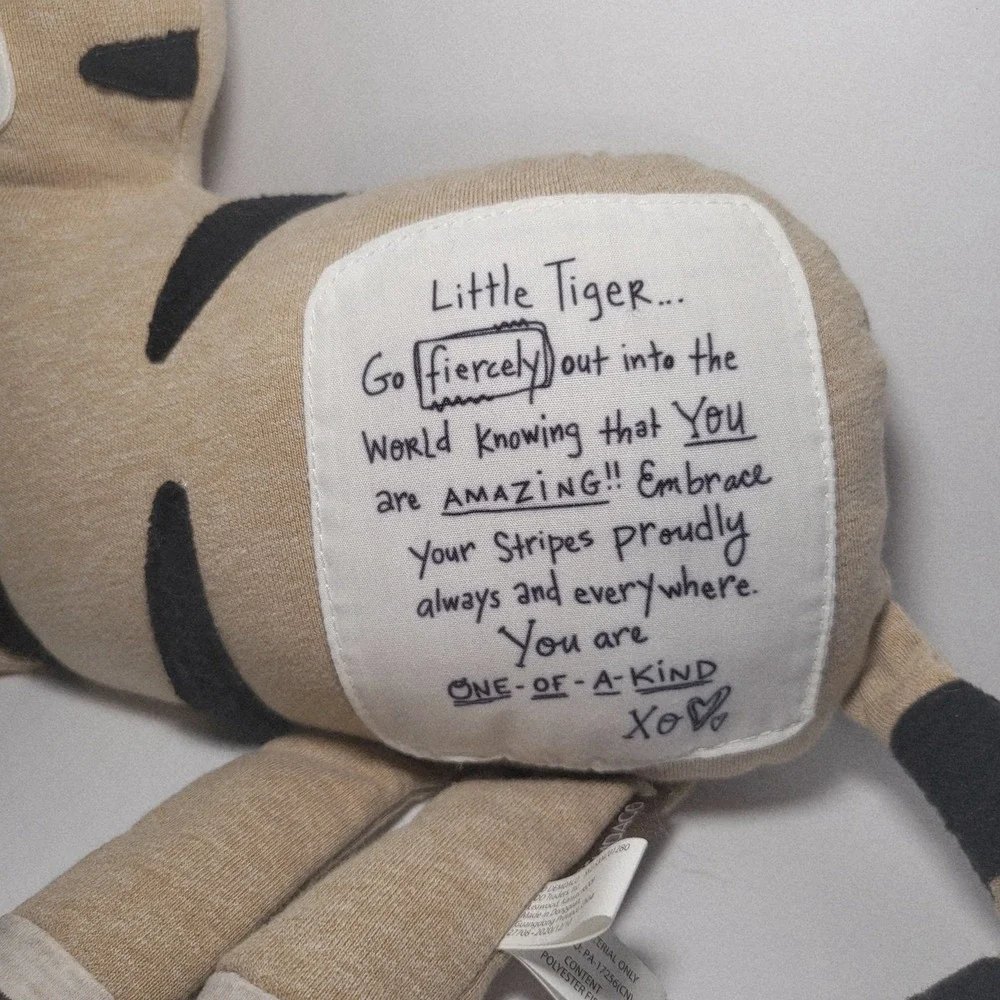 Demdaco Noah's Ark Little Tiger Plush 13
